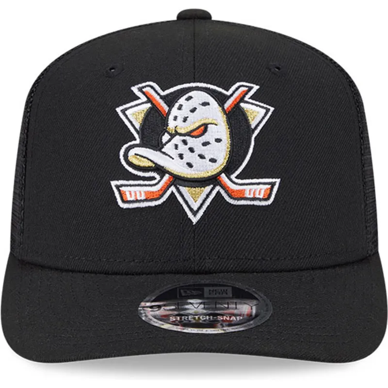 cappellino-trucker-nero-9seventy-stretch-snap-evergreen-di-anaheim-ducks-nhl-di-new-era