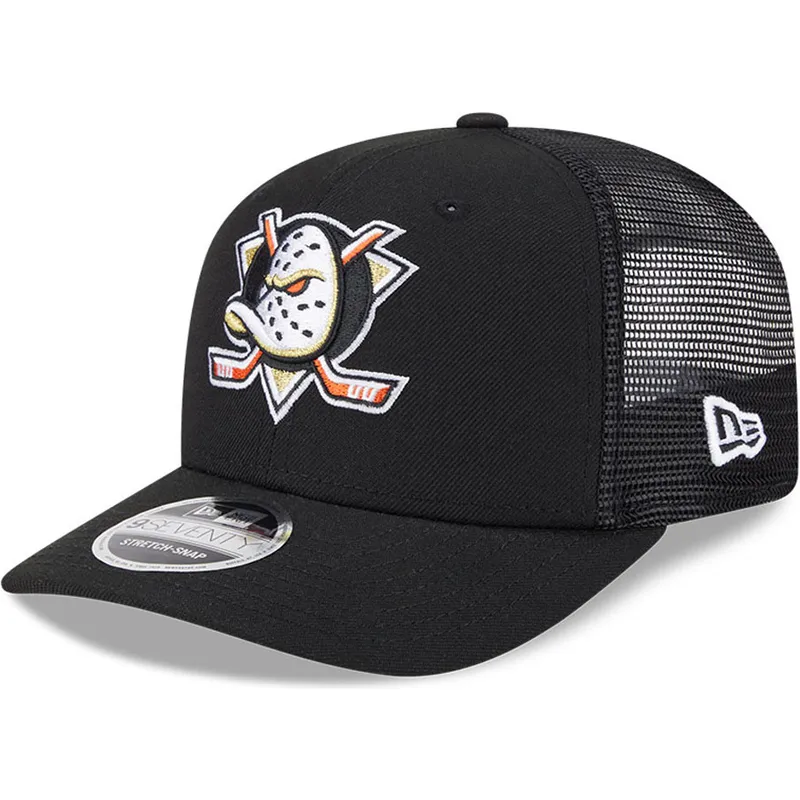cappellino-trucker-nero-9seventy-stretch-snap-evergreen-di-anaheim-ducks-nhl-di-new-era