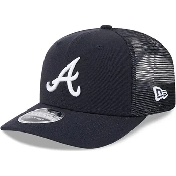 Cappellino trucker blu navy 9SEVENTY Stretch Snap Evergreen di Atlanta Braves MLB di New Era