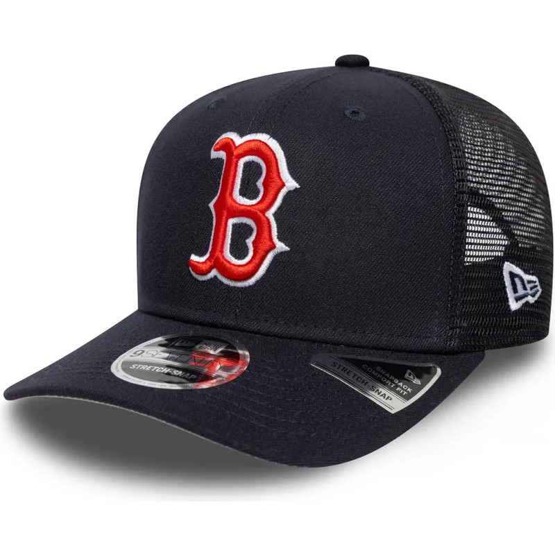 cappellino-trucker-blu-navy-9seventy-stretch-snap-evergreen-di-boston-red-sox-mlb-di-new-era