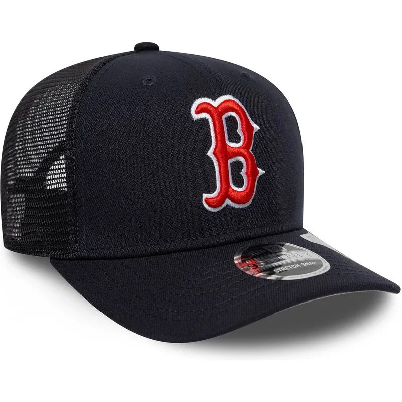 cappellino-trucker-blu-navy-9seventy-stretch-snap-evergreen-di-boston-red-sox-mlb-di-new-era