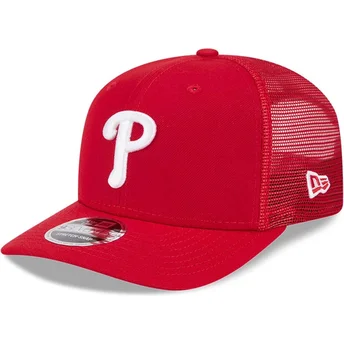 Cappellino trucker rosso 9SEVENTY Stretch Snap Evergreen dei Philadelphia Phillies MLB di New Era