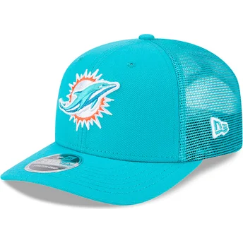 Cappellino trucker blu 9SEVENTY Stretch Snap Evergreen dei Miami Dolphins NFL di New Era