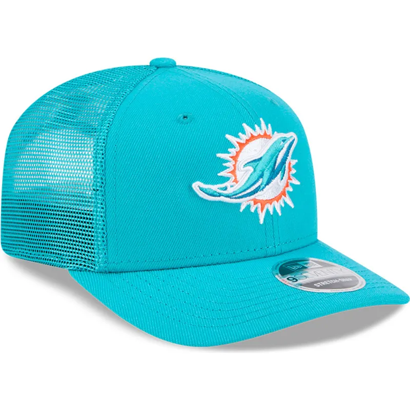 cappellino-trucker-blu-9seventy-stretch-snap-evergreen-dei-miami-dolphins-nfl-di-new-era
