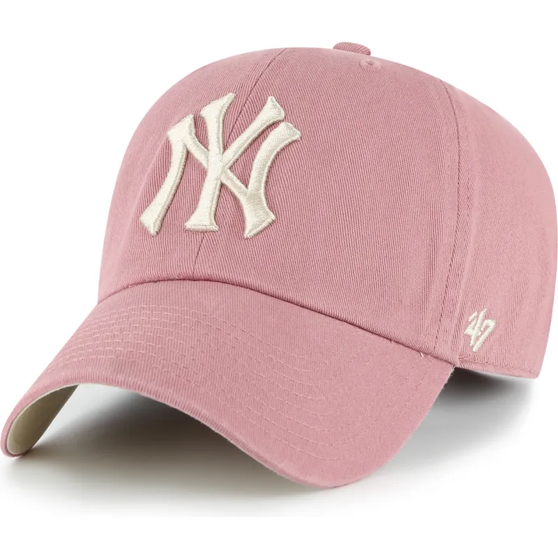 cappellino-curvo-rosa-regolabile-clean-up-ballpark-dei-new-york-yankees-mlb-di-47-brand