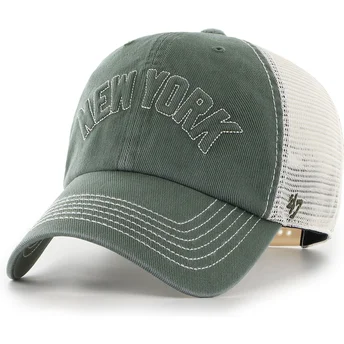 Cappellino trucker verde Clean Up Trailer Script Mesh dei New York Yankees MLB di 47 Brand