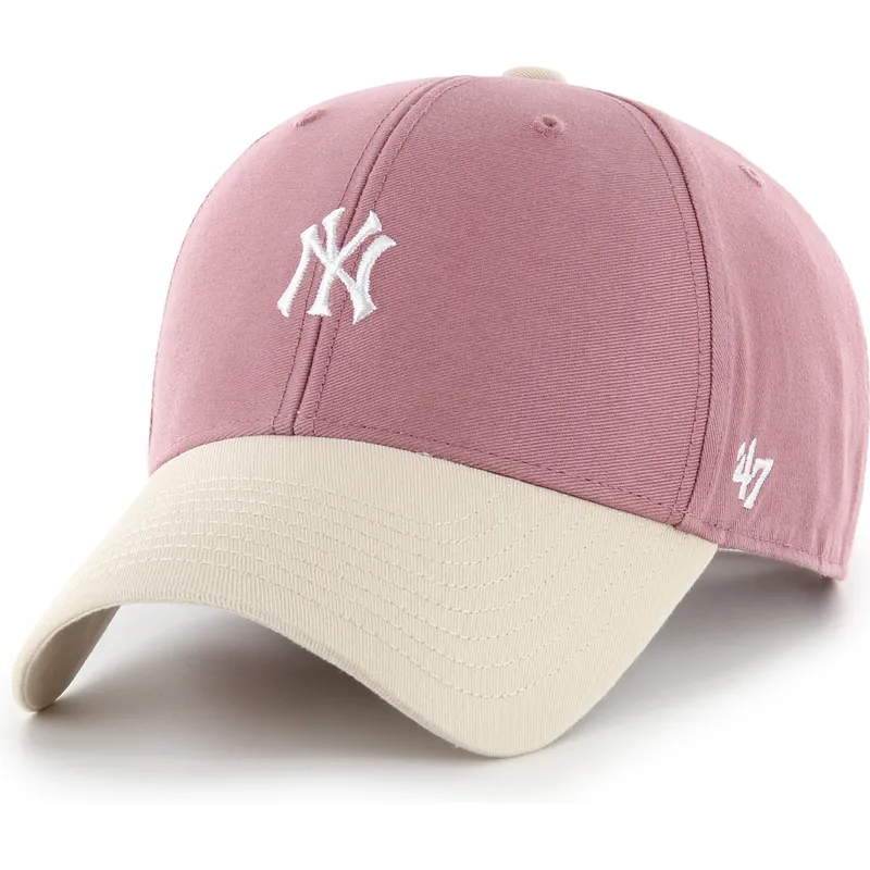 cappellino-curvo-rosa-regolabile-mvp-base-runner-two-tone-legend-dei-new-york-yankees-mlb-di-47-brand