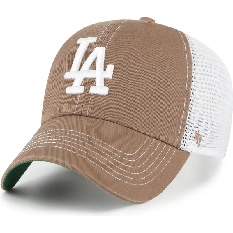 cappellino-trucker-marrone-clean-up-trawler-dei-los-angeles-dodgers-mlb-di-47-brand