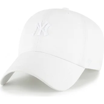 Cappellino curvo bianco regolabile con logo bianco Clean Up Contemporary Two Tone dei New York Yankees MLB di 47 Brand