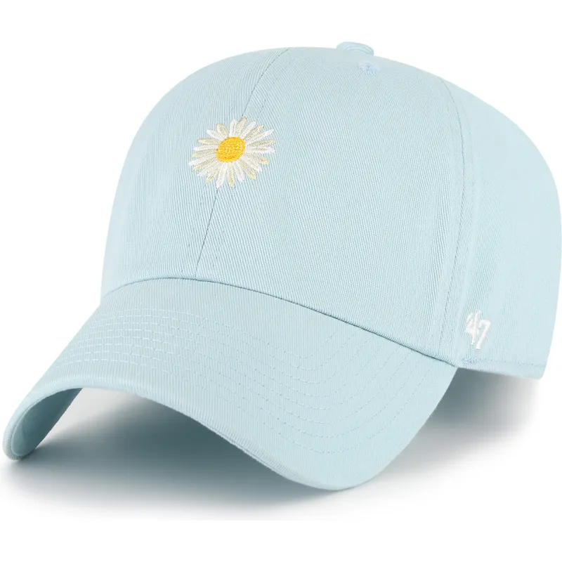 cappellino-curvo-azzurro-chiaro-regolabile-flower-clean-up-nature-base-runner-icon-di-47-brand