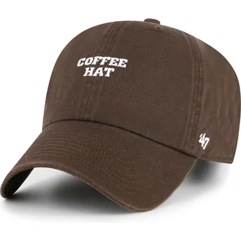 Cappellino curvo marrone regolabile Coffee Hat Phrase Clean Up Base Runner Icon di 47 Brand