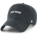 cappellino-curvo-nero-regolabile-dog-mum-phrase-clean-up-base-runner-icon-di-47-brand