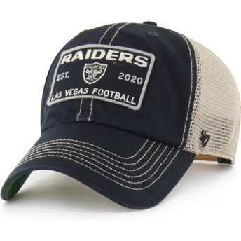 Cappellino trucker nero Clean Up Wabash dei Las Vegas Raiders NFL di 47 Brand