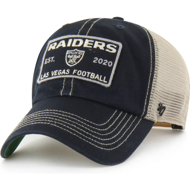 cappellino-trucker-nero-clean-up-wabash-dei-las-vegas-raiders-nfl-di-47-brand