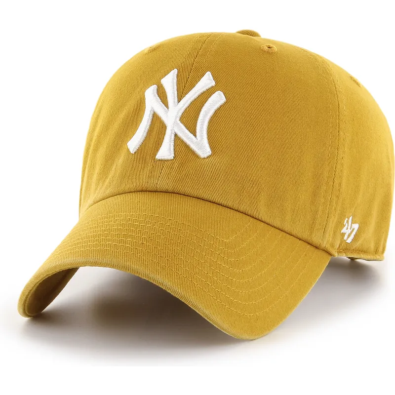 gorra-curva-amarilla-ajustable-clean-up-flat-gold-de-new-york-yankees-mlb-de-47-brand