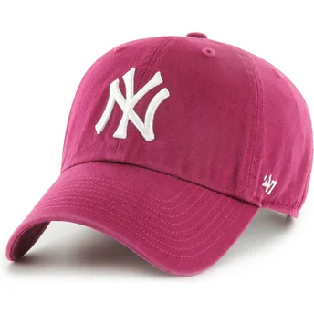 Cappellino curvo rosso regolabile Clean Up Galaxy dei New York Yankees MLB di 47 Brand