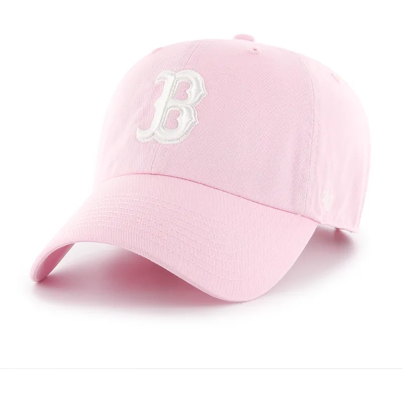 cappellino-curvo-rosa-regolabile-clean-up-dei-boston-red-sox-mlb-di-47-brand