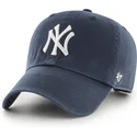 cappelli-curva-blu-marino-cinghia-regolabile-clean-up-dei-new-york-yankees-mlb-di-47-brand