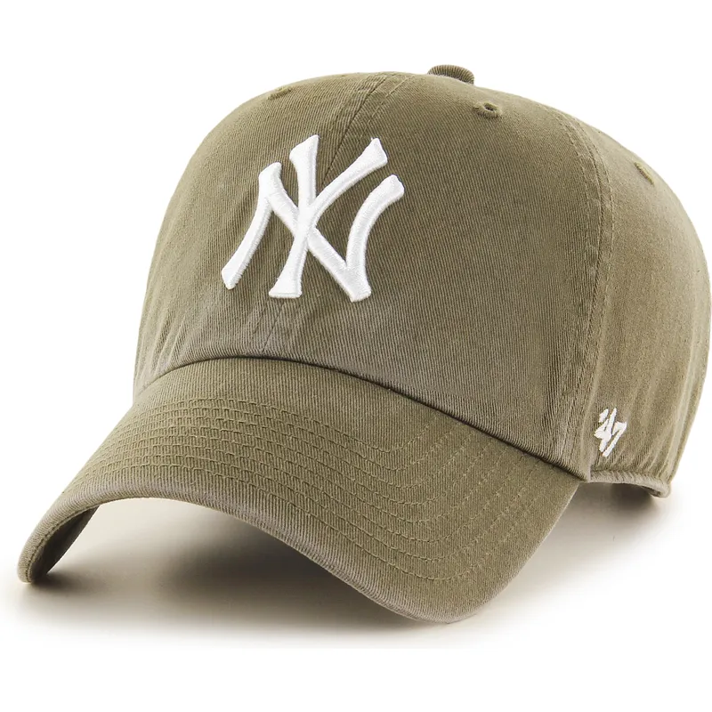 cappellino-curvo-verde-regolabile-clean-up-sandalwood-dei-new-york-yankees-mlb-di-47-brand