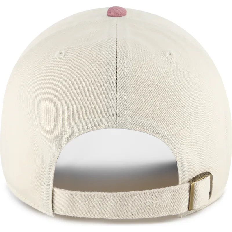 cappellino-curvo-beige-e-rosa-regolabile-clean-up-base-runner-two-tone-dei-new-york-yankees-mlb-di-47-brand