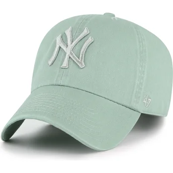 Cappellino curvo verde regolabile con logo verde Clean Up No Loop Label dei New York Yankees MLB di 47 Brand