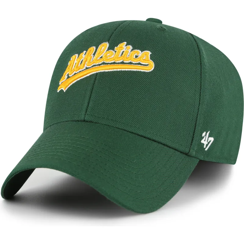 cappellino-curvo-verde-regolabile-mvp-ballpark-script-shot-di-oakland-athletics-mlb-di-47-brand