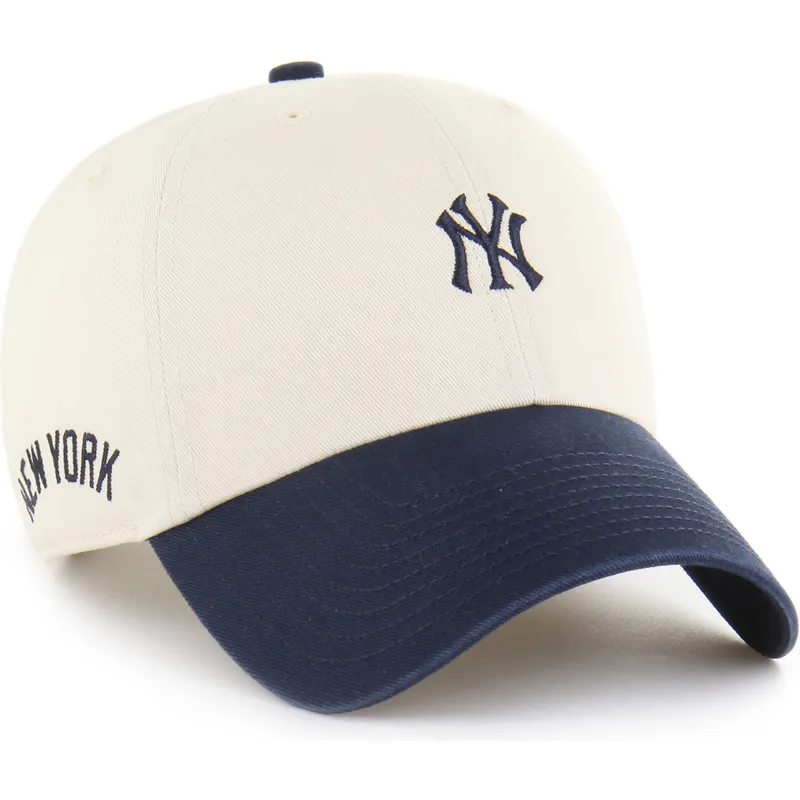 cappellino-curvo-beige-e-blu-marino-regolabile-clean-up-base-runner-sure-shot-two-tone-dei-new-york-yankees-mlb-di-47-brand