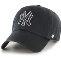 cappellino-curvo-nero-regolabile-clean-up-no-loop-label-dei-new-york-yankees-mlb-di-47-brand