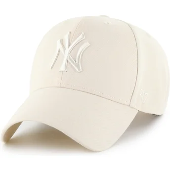 Cappellino curvo beige snapback con logo beige MVP dei New York Yankees MLB di 47 Brand