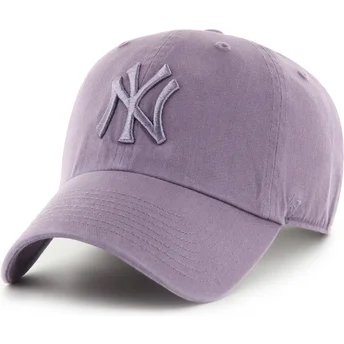 Cappellino curvo viola regolabile con logo viola Clean Up Iris dei New York Yankees MLB di 47 Brand