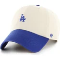 cappellino-curvo-beige-e-blu-regolabile-clean-up-base-runner-sure-shot-two-tone-dei-los-angeles-dodgers-mlb-di-47-brand