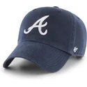 cappellino-curvo-blu-marino-regolabile-clean-up-di-atlanta-braves-mlb-di-47-brand