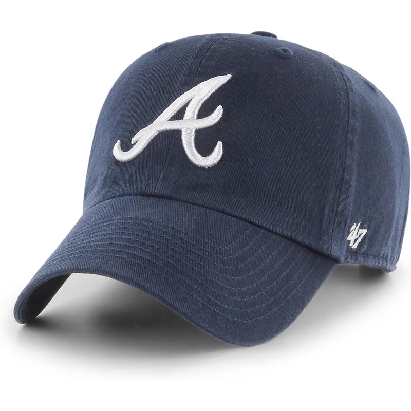 cappellino-curvo-blu-marino-regolabile-clean-up-di-atlanta-braves-mlb-di-47-brand