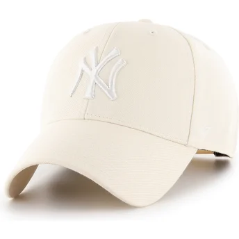 Cappellino curvo beige snapback MVP Natural dei New York Yankees MLB di 47 Brand