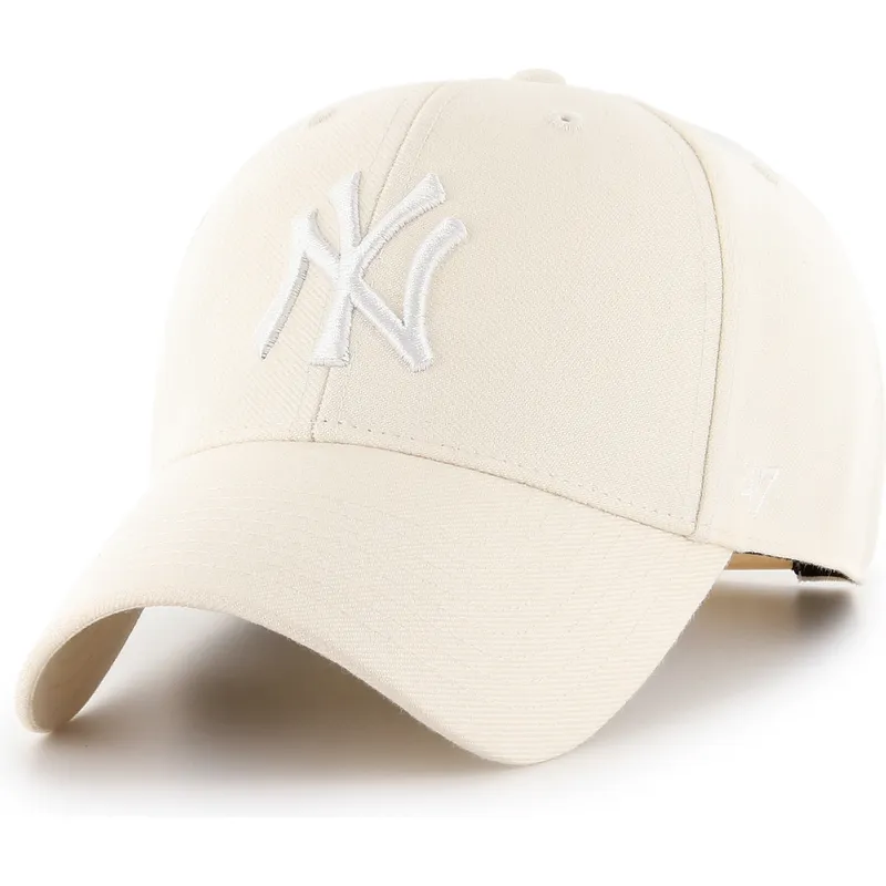 cappellino-curvo-beige-snapback-mvp-natural-dei-new-york-yankees-mlb-di-47-brand