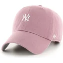 cappellino-curvo-rosa-regolabile-clean-up-base-runner-mini-logo-dei-new-york-yankees-mlb-di-47-brand