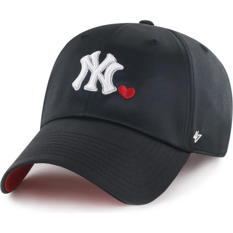 cappellino-curvo-nero-regolabile-clean-up-with-love-dei-new-york-yankees-mlb-di-47-brand