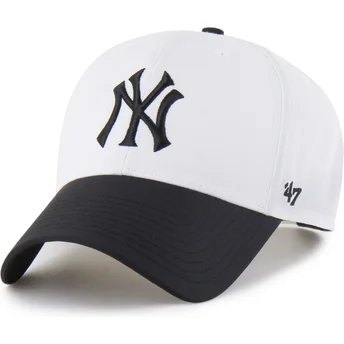 Cappellino curvo bianco e nero snapback MVP Brrr Two Tone di New York Yankees MLB di 47 Brand