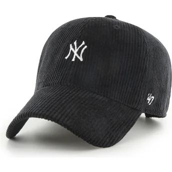 Cappellino curvo nero regolabile Clean Up Cord Base Runner dei New York Yankees MLB di 47 Brand