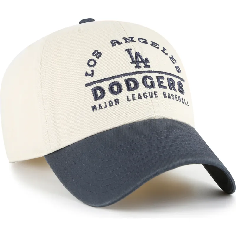 cappellino-curvo-beige-e-blu-marino-regolabile-clean-up-windham-dei-los-angeles-dodgers-mlb-di-47-brand