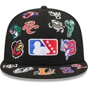 cappello-piatto-nero-aderente-59fifty-all-over-di-milb-di-new-era