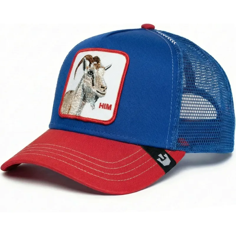 cappellino-trucker-blu-e-rosso-capra-him-goat-fab-farm-di-goorin-bros