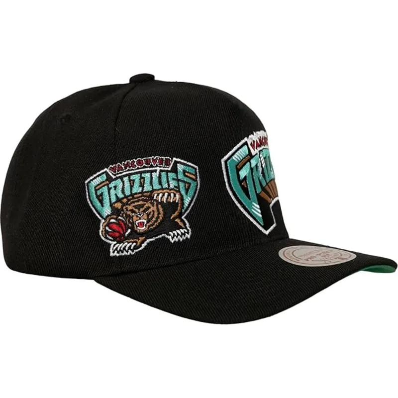 cappellino-visiera-curva-nero-snapback-busted-pro-di-vancouver-grizzlies-nba-di-mitchell-ness