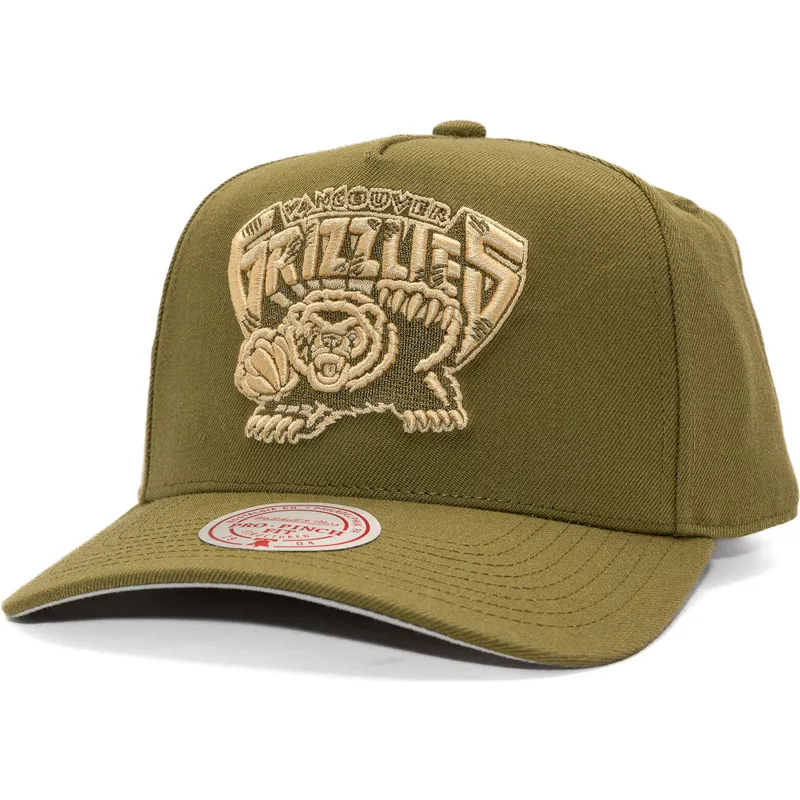 cappellino-visiera-curva-verde-snapback-fashion-basic-pro-dei-vancouver-grizzlies-nba-di-mitchell-ness