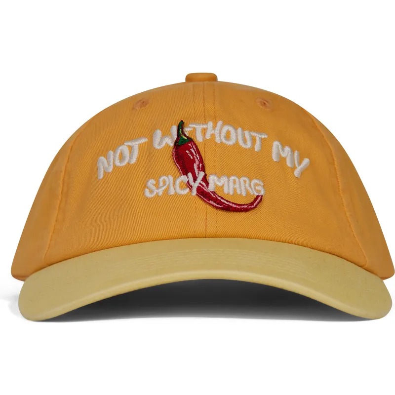 cappellino-curvo-arancione-e-giallo-regolabile-not-without-my-spicy-marg-di-pica-pica