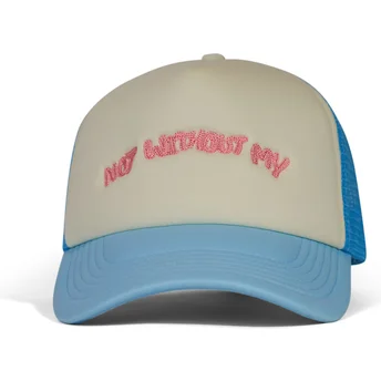 Cappellino trucker blu e bianco Not Without My di Pica Pica