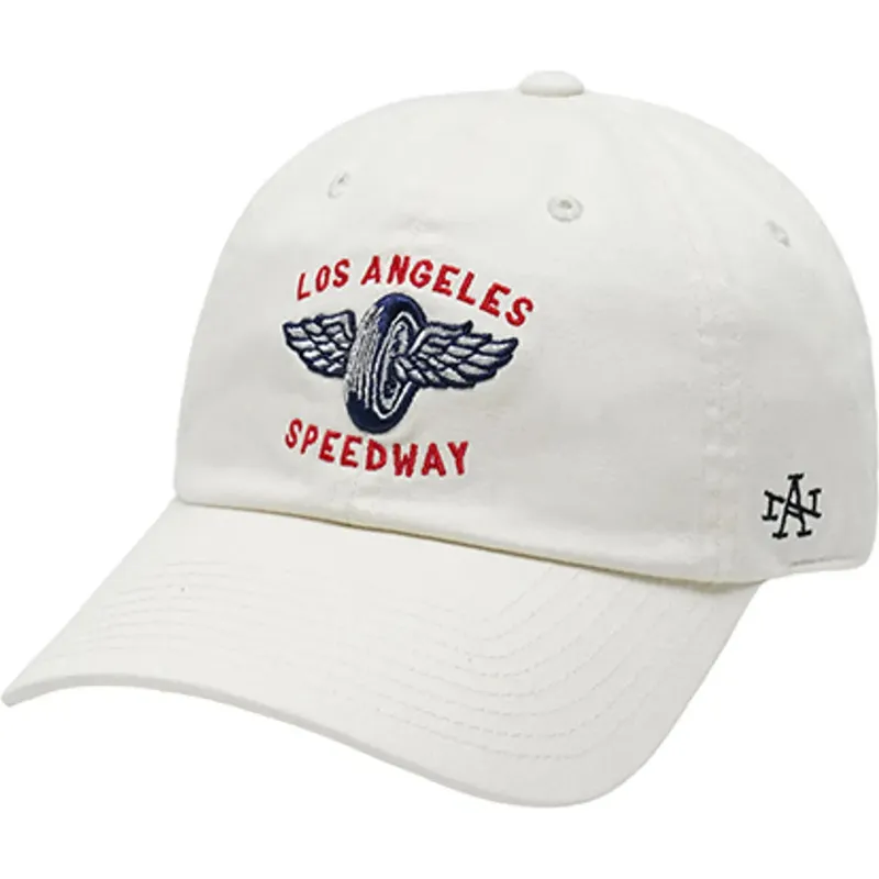 cappellino-curvo-beige-regolabile-los-angeles-speedway-ballpark-di-american-needle