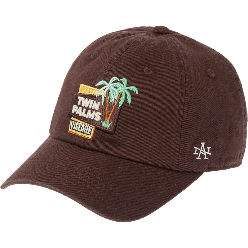 cappellino-curvo-marrone-regolabile-twin-palms-village-ballpark-di-american-needle