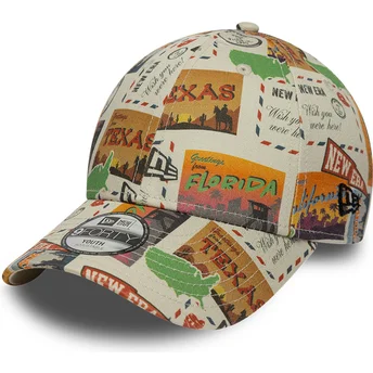 Cappellino curvo multicolore regolabile per bambino 9FORTY Location All Over Print di New Era