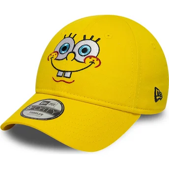 Cappellino con visiera curva giallo regolabile per bambino 9FORTY Face di SpongeBob di New Era